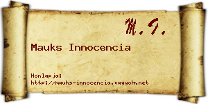 Mauks Innocencia névjegykártya